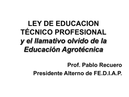 LEY DE EDUCACION TECNICO PROFESIONAL