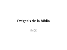 X. Exégesis de la Biblia