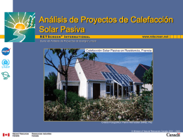 Análisis de Proyectos de Calefacción Solar Pasiva