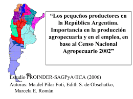 Los pequeños productores en la República Argentina. Importancia