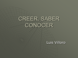CREER, SABER CONOCER - Epistemología y Filosofía de la Ciencia