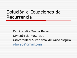 Relaciones de Recurrencia. - Página oficial del Doctor Rogelio