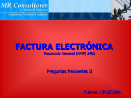 Factura Electronica - Preguntas CPCECABA