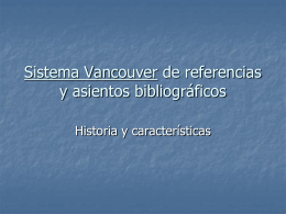 SISTEMA VANCOUVER EN REFERENCIAS BIBLIOGRAFICAS!.