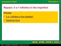 Gramática 1 Ir a + infinitive in the imperfect