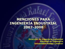 Menciones Ing. Industrial - Universidad Rafael Landívar