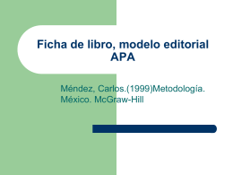 Ficha de libro, modelo editorial APA