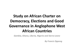 Study on African Union Charter on Democracy, Elections and Good