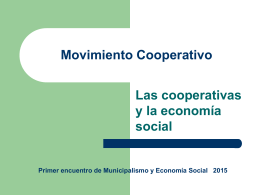 Movimiento Cooperativo - I Encuentro de Municipalismo y Economía