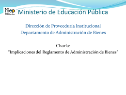 1. Descripción de bien - Ministerio de Educación Pública