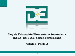 Ley de Educación Elemental y Secundaria (ESEA) del