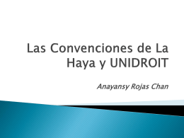 Las Convenciones de La Haya y UNIDROIT Anayansy Rojas Chan