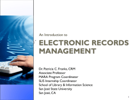 Electronic Records Management Presentation