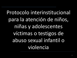 Protocolo interinstitucional para la atención de niños, niñas y
