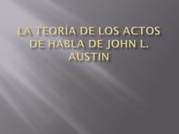 La teoría de los actos de habla de john l. austin