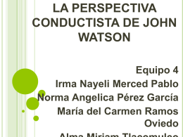 LA PERSPECTIVA CONDUCTISTA DE JOHN WATSON
