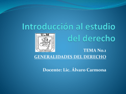 INTRODUCCION AL DERECHO Tema No.1