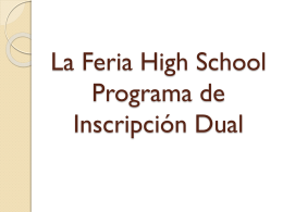 inscripción dual - La Feria High School