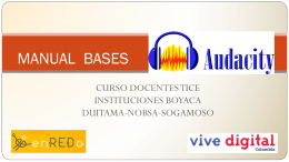 MANUAL AUDACITY - Boyacá Vive Digital Regional