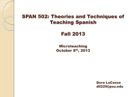 SPAN 502: Theories and Techniques of