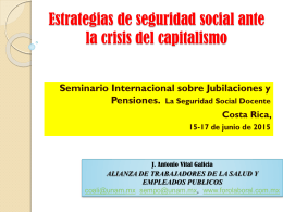 Estrategias de seguridad social ante la crisis del capitalismo