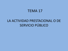 tema 17. la actividad prestacional o de servicio
