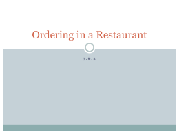 Ordering in a Restaurant