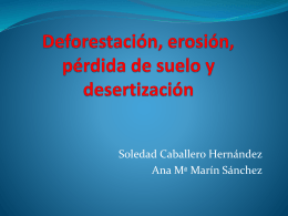 Deforestación, erosión, pérdida de suelo y desertización Ana María