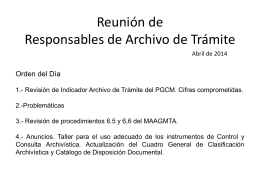 Reunión de Responsables de Archivo de Trámite