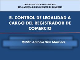 el control de legalidad a cargo del registrador de comercio