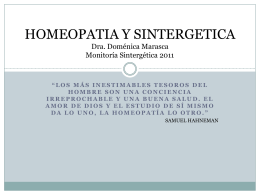 Homeopatía y Sintergética