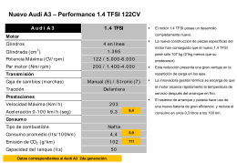 Ficha técnica y de equipamiento del nuevo Audi A3