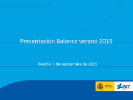 Presentación Balance verano 2015