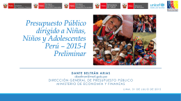 Presupuesto Público dirigido a Niñas, Niños y Adolescentes Perú