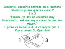 Cocodrilo, cocodrilo sentado en el pantano ¿Cuántas pizzas