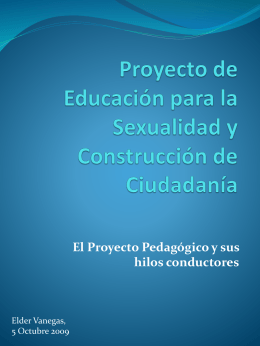 Proyecto Pedagógico de Educación para la Sexualidad y