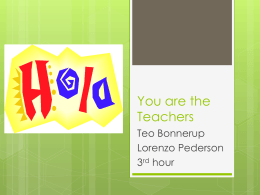 You are the Teachers - Spanish 2, Brownlow