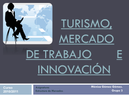 Turismo, mercado de trabajo e innovación
