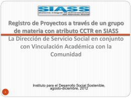 Registro de Proyectos Vinculados en SIASS Vinculación Académica