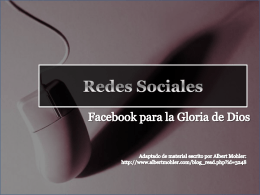Redes sociales: Facebook para la gloria de Dios