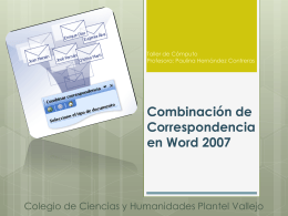 Combinación de Correspondencia en Word 2007
