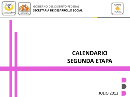 calendario segunda etapa - Secretaría de Desarrollo Social
