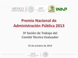 PREMIO NACIONAL DE ADMINISTRACIÓN PÚBLICA 2013