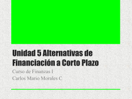 5. Alternativas de Financiación a corto plazo