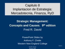 Strategic Management Concepts & Cases Eighth Edition Fred R