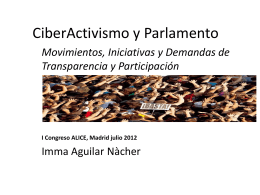 Ciberactivismo y Parlamento. Alice. MAdrid