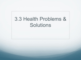 3.3 Health Problems & Solutions