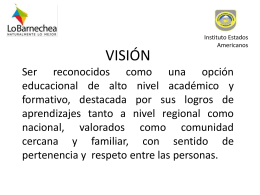 Principios Vision Misión Valores y Objetivos institucionales 2015