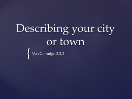 Describing your city or town