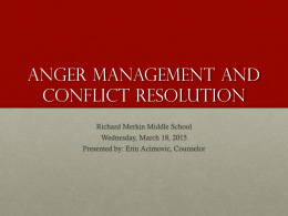 Anger Management and Conflict Resolution